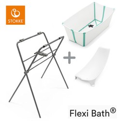 Bañera Flexi Bath de Stokke white menta + soporte Flexi bath