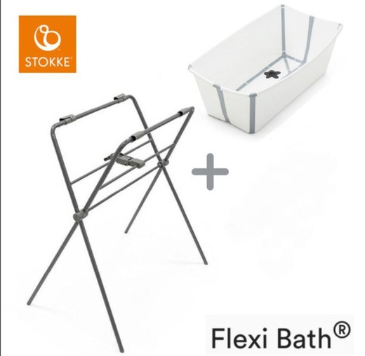 Bañera Flexi Bath de Stokke white + soporte (patas plegables)