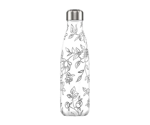 Botella termo Chilly's Drawing flores 500 ml