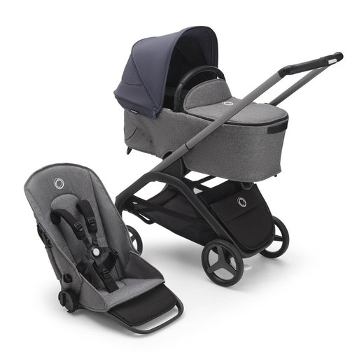 Bugaboo Drangonfly completo con chasis graphite y base gris melange