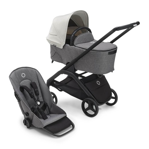 Bugaboo Drangonfly completo con chasis negro base gris melange