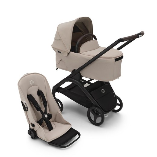Bugaboo Drangonfly completo con chasis negro Desert Taupé