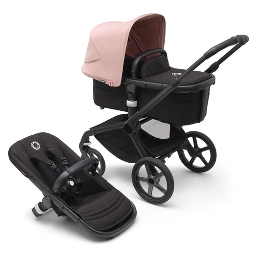 Cochecito Bugaboo Fox 5 Chasis Negro Capazo + Silla Midnight Black