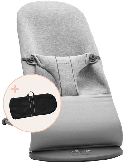 Hamaca BabyBjörn Bliss Gris claro 3D Jersey algodón con bolsa de transporte