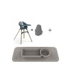 Trona Stokke Clikk Azul + Bolsa de viaje Stokke Clikk + Tapete Ezpz Gris