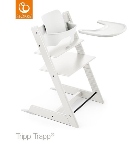 Trona Tripp Trapp + Babyset + Bandeja Blanco de Stokke