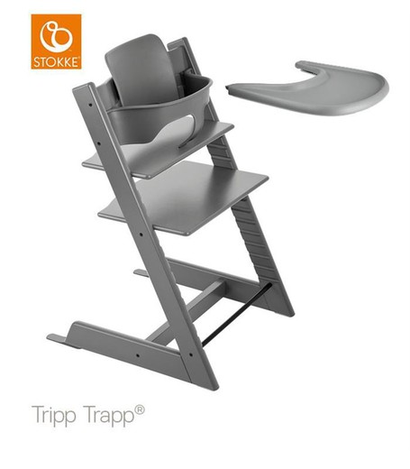 Trona Tripp Trapp + Babyset + Bandeja Gris Tormenta de Stokke