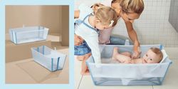 Bañera Flexi Bath de Stokke + soporte de recién nacido + patas de Stokke