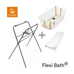 Bañera Flexi Bath de Stokke + soporte de recién nacido + patas de Stokke