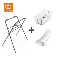 Bañera Flexi Bath de Stokke transparent green+ soporte Flexi bath