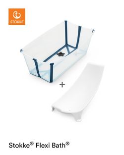 Bañera Flexi Bath Transparent Blue + Soporte recién nacido de Stokke