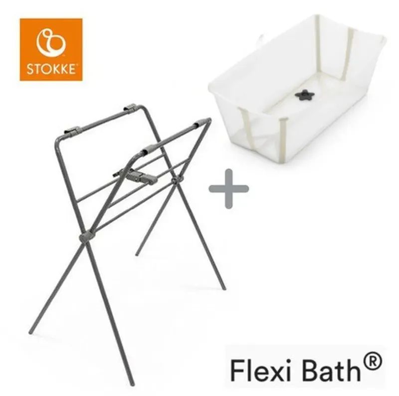 Bañera Flexi Bath de Stokke Sandy Beige + soporte (patas plegables)