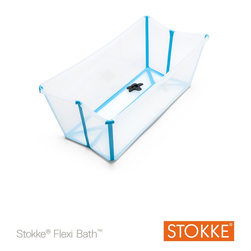 Bañera-soporte recién nacido FLEXI BATH transparente-azul