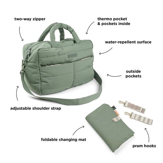 Bolso cambiador acolchado verde Done By Deer