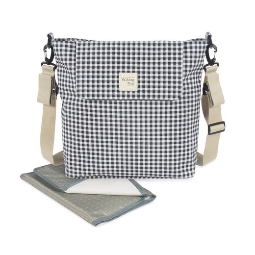 Bolso cambiador Walking Mum I love Vichy color negro