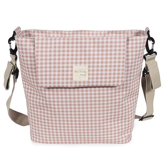 Bolso cambiador Walking Mum I love Vichy color rosa
