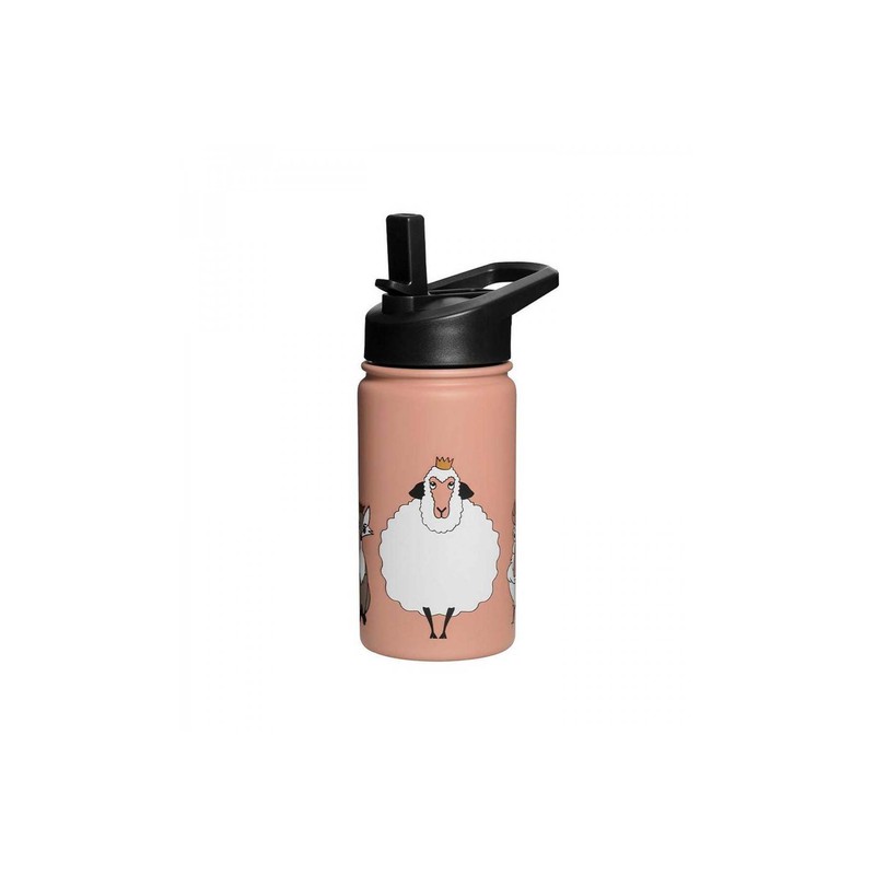 Botella termo con pajita 400 ml Baby Livia color rosa — LAS4LUNAS