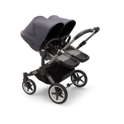 Bugaboo Donkey 5 Twin Chasis Graphite Capazo + Silla Gris Melange
