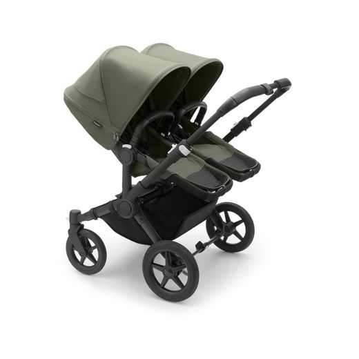 Bugaboo Donkey 5 Twin Chasis Negro Capazo + Silla Gris Melange