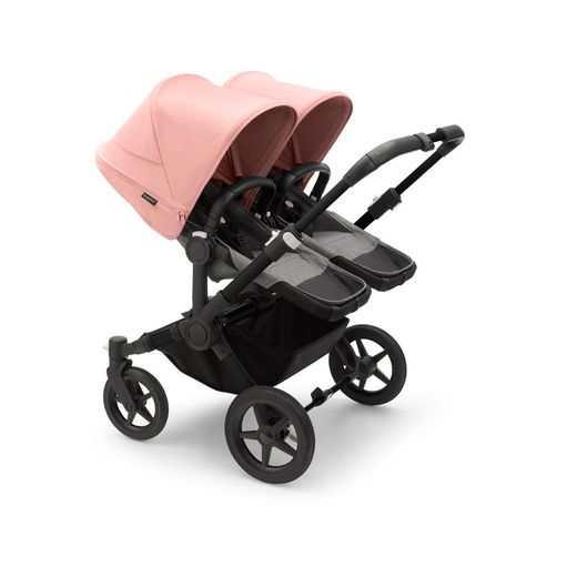 Bugaboo Donkey 5 Twin Chasis Negro Capazo + Silla Gris Melange