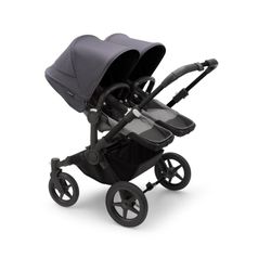 Bugaboo Donkey 5 Twin Chasis Negro Capazo + Silla Gris Melange