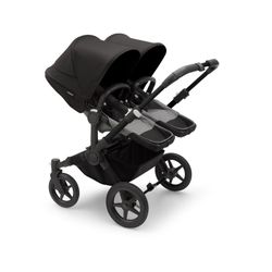 Bugaboo Donkey 5 Twin Chasis Negro Capazo + Silla Gris Melange