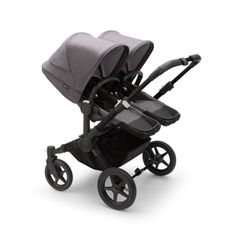 Bugaboo Donkey 5 Twin Chasis Negro Capazo + Silla Gris Melange