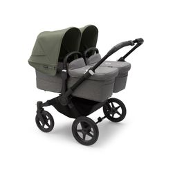 Bugaboo Donkey 5 Twin Chasis Negro Capazo + Silla Gris Melange