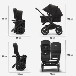 Bugaboo Donkey 5 TWIN Gemelar (2 capazos y 2 sillas) color Forest Green