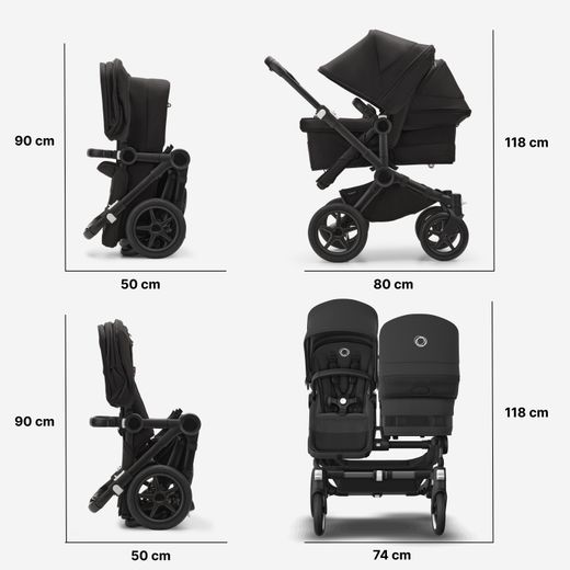 Bugaboo Donkey 5 TWIN Gemelar (2 capazos y 2 sillas) color Forest Green