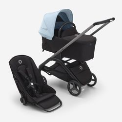 Bugaboo dragonfly Dúo chasis graphite, base negra y capota azul horizonte