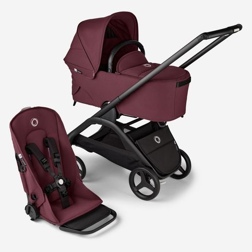 Bugaboo Drangonfly completo con chasis negro Dark cherry
