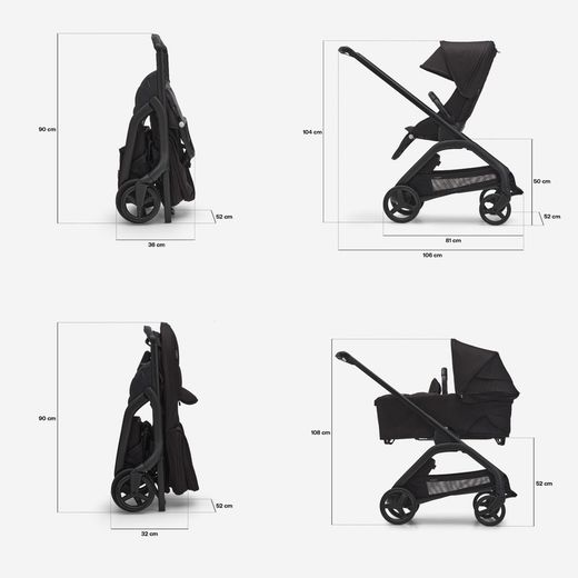 Bugaboo Drangonfly completo con chasis negro Desert Taupé