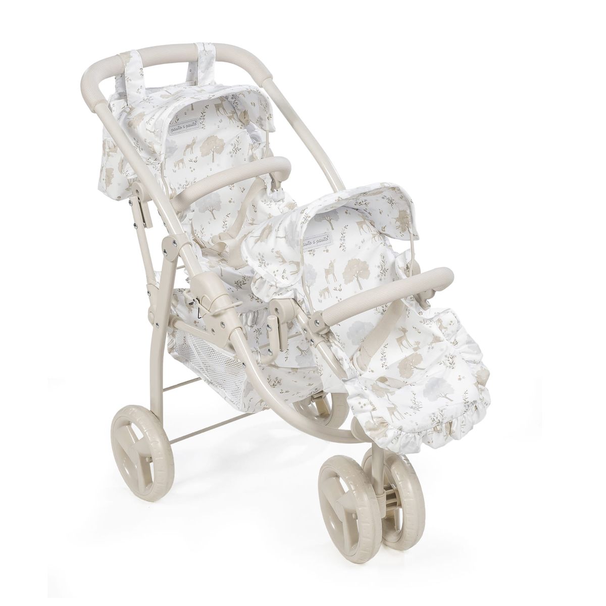 Cochecito Gemelar de Muñecas Pasito a Pasito Colección Nara