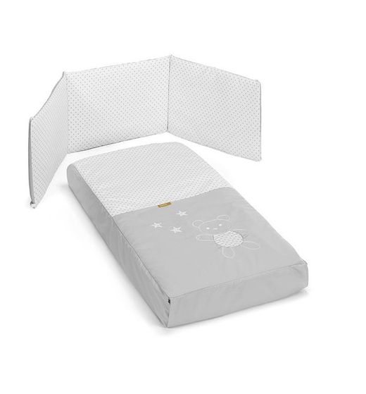 Cuna Tesori de Cotinfant con Kit Colecho + Colchón y Textil (Colcha y protector de barandilla)