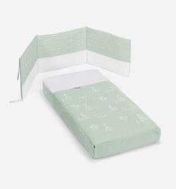 Cuna Tesori de Cotinfant con Kit Colecho + Colchón y Textil (Colcha y protector de barandilla)