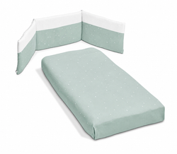 Cuna Tesori de Cotinfant con Kit Colecho + Colchón y Textil (Colcha y protector de barandilla)