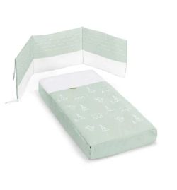 Cuna Tesori de Cotinfant con Kit Colecho + Colchón y Textil (Colcha y protector de barandilla)