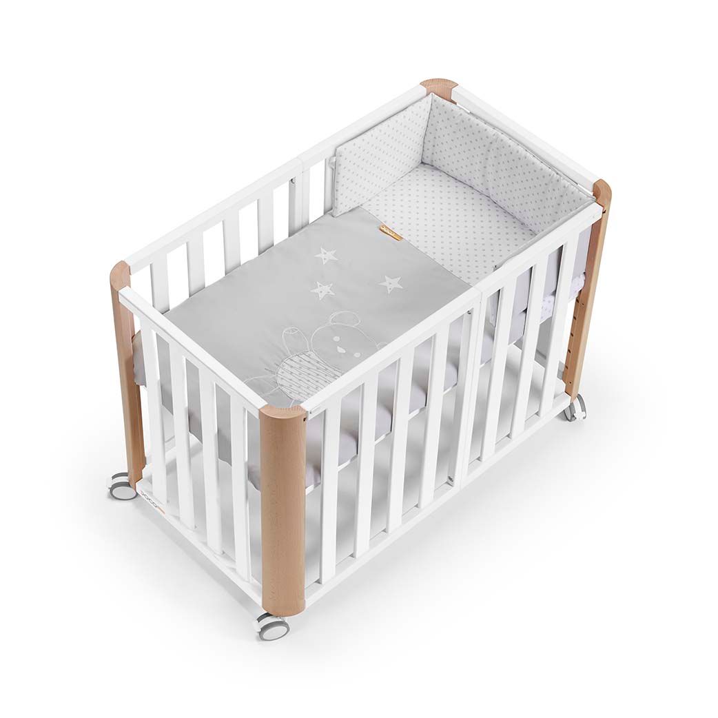 Cotinfant Doco Plus Cuna de Colecho con colchón 50x90 y textil Bear gris