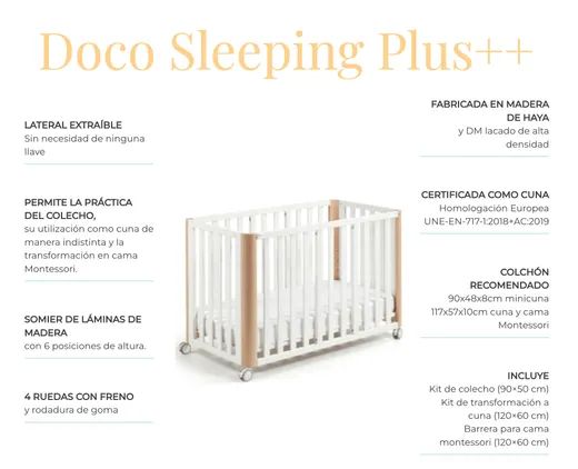 Cotinfant Doco Plus Cuna de Colecho (con colchones 50x90 y 120x60)