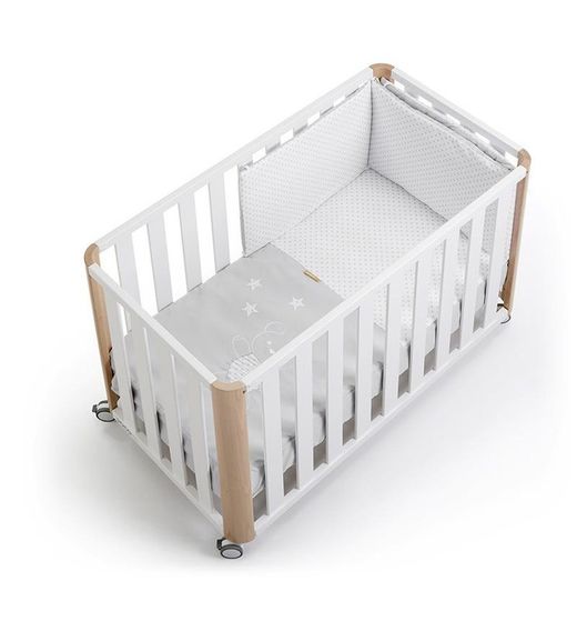 Cuna colecho DOCO Sleeping 120x60cm Blanco Natural + Textil de Cotinfant