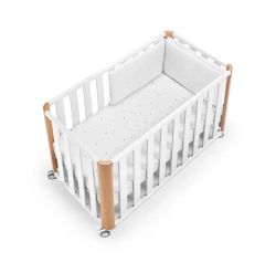Cuna colecho DOCO Sleeping 120x60cm Blanco Natural + Textil de Cotinfant