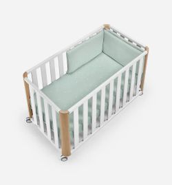 Cuna colecho DOCO Sleeping 120x60cm Blanco Natural + Textil de Cotinfant