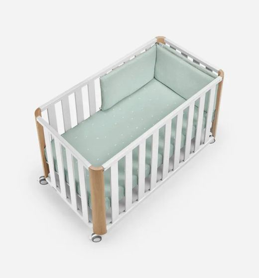 Cuna colecho DOCO Sleeping 120x60cm Blanco Natural + Textil de Cotinfant