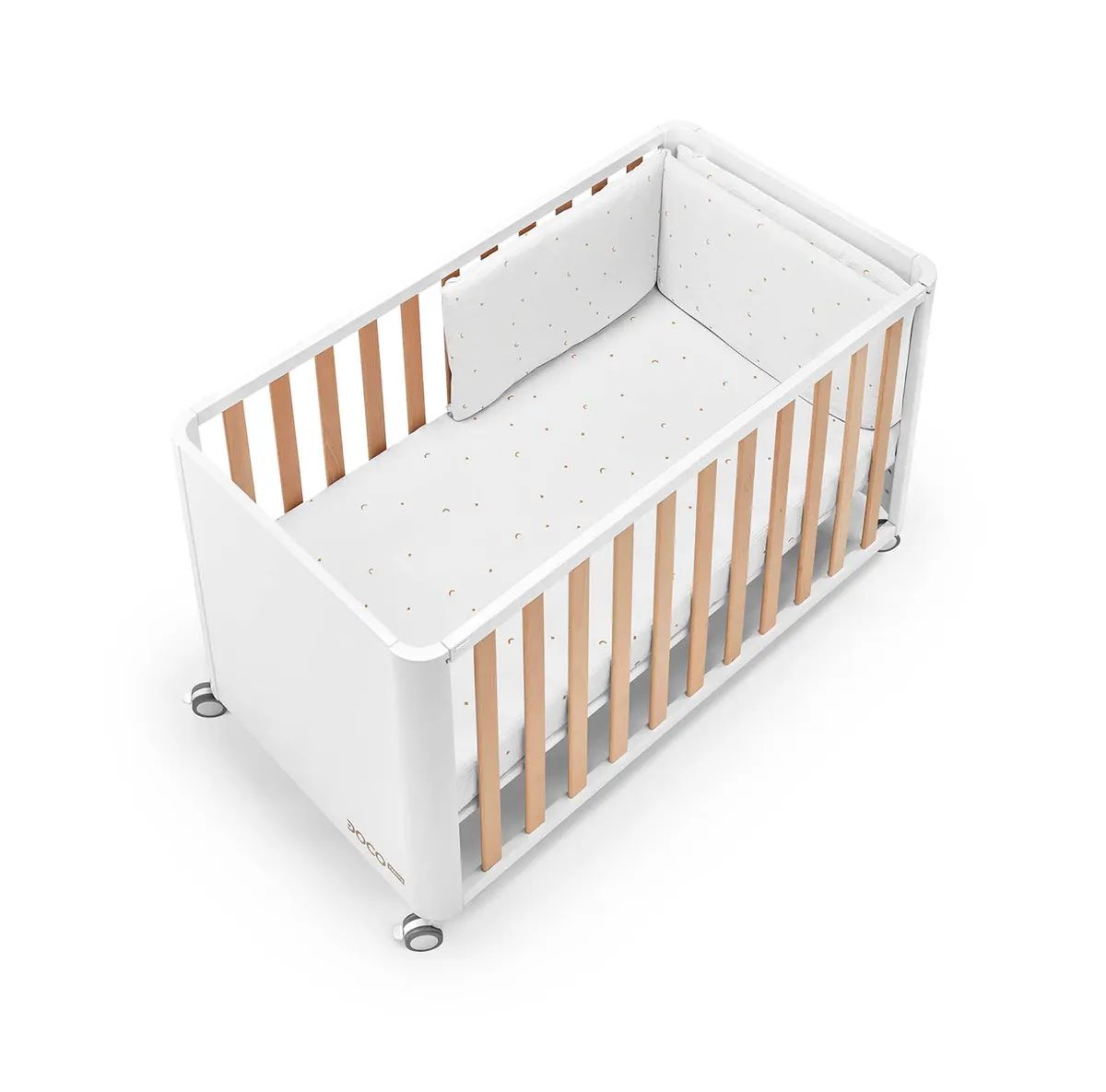 Cuna colecho DOCO STYLE 120x60 con textil y colchón de Cotinfant Bear gris