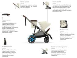 Cybex e-Gazelle S con 2 sillas, 2 portabebés Cloud G y 2 juegos de adaptadores