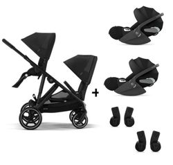 Cybex Gazelle S con 2 sillas, 2 portabebés Cloud G y 2 juegos de adaptadores