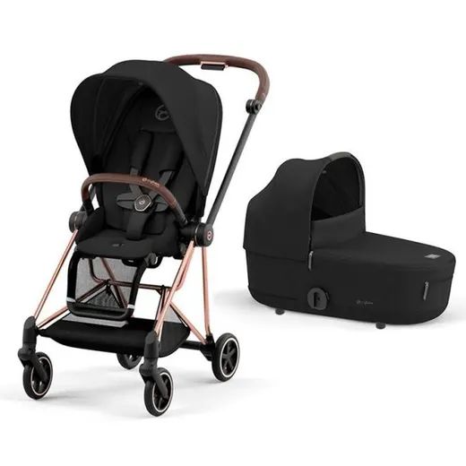 Cybex Mios 2025 EXPOSICIÓN TIENDA chasis Rose Gold con capazo y silla Sepia Black