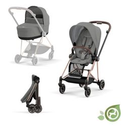 Cybex Mios chasis Rose Gold con capazo Soho Grey