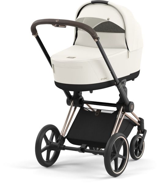 Cybex Priam 2025 EXPOSICIÓN TIENDA chasis Rose Gold con capazo y silla Off White